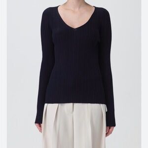 NWT Rag & bone ribbed V Neck Black Sweater size XS